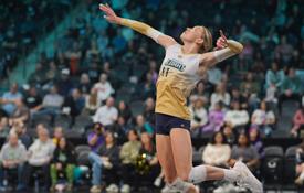 Hannah Maddux, who earned bachelor’s and master’s degrees from the University of South Alabama, was drafted to the Vegas Thrill in the inaugural season of the new Pro Volleyball Federation. She plans eventually to go into sports broadcasting. 